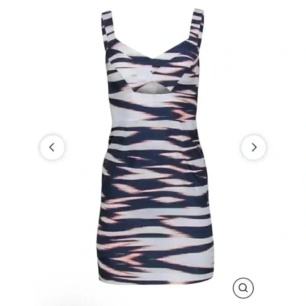 YUMI KIM Orange Blue White cutout sheath knee length dress Size Small/XS 0/2